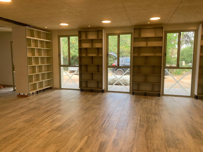 Bookcases between windows, second view