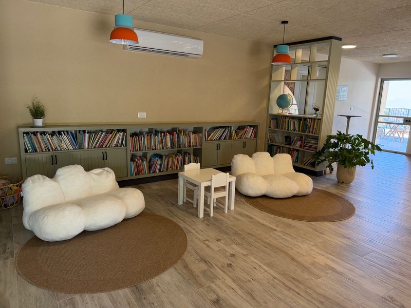 Low bookshelves and a corner unit