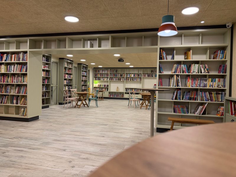 Shelving wall and freestanding bookcase