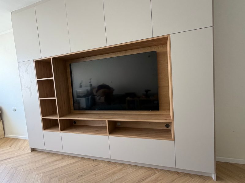 TV wall unit, front view